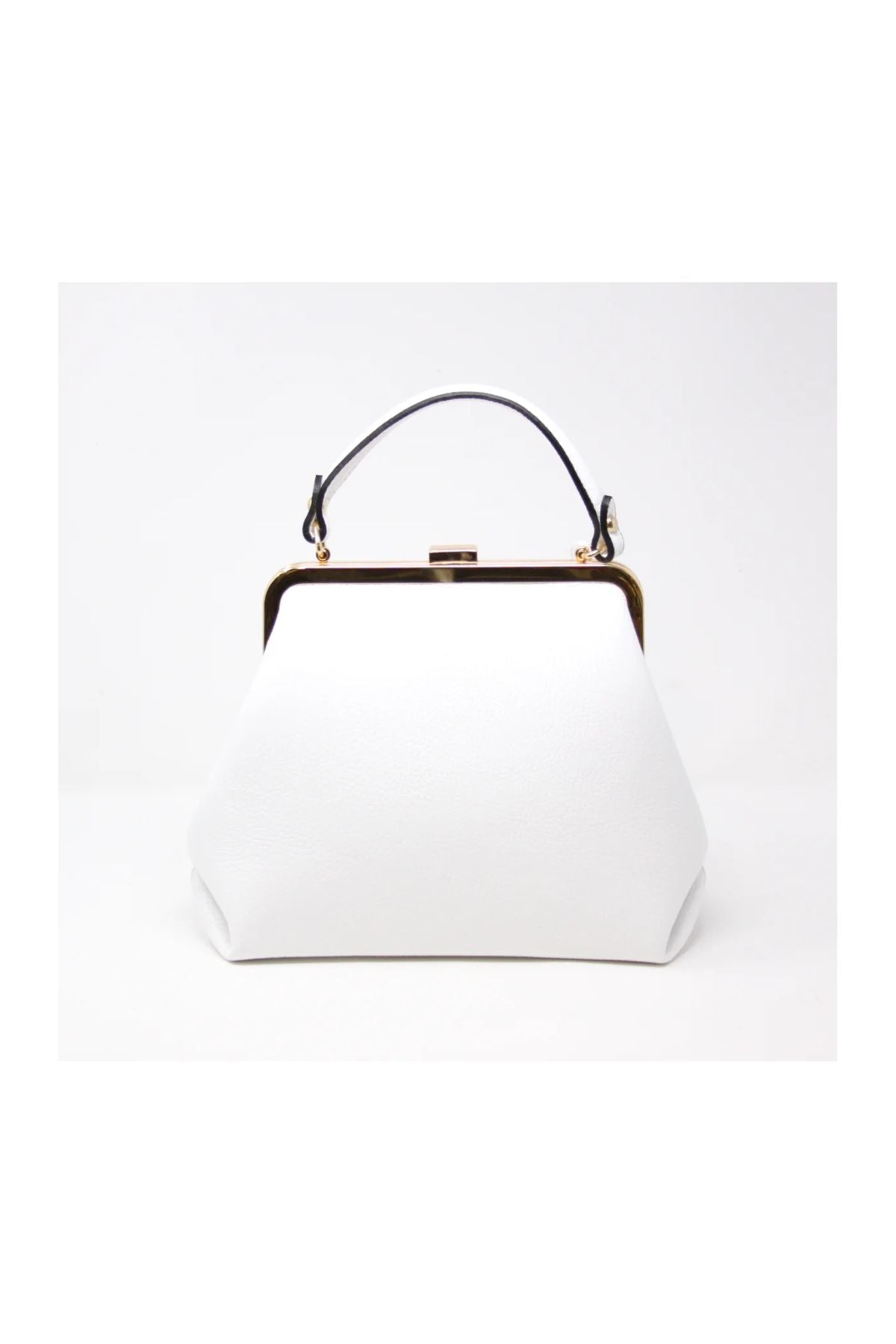 White leather handbag with top handle