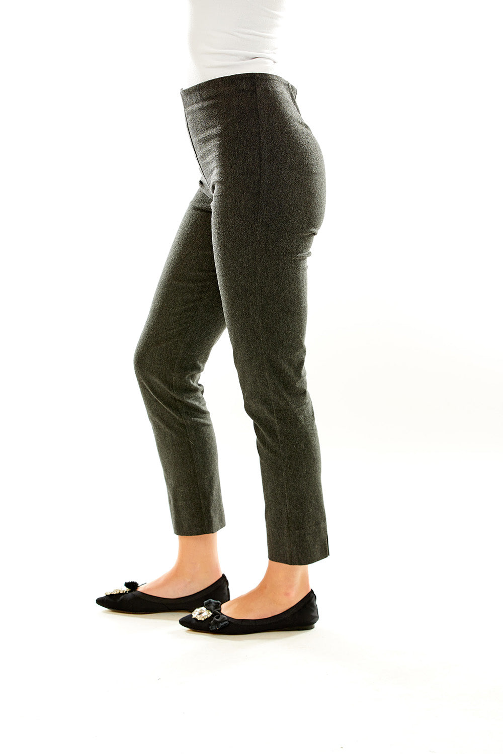 The Sara Campbell Flannel Sheri Pant in Charcoal Grey
