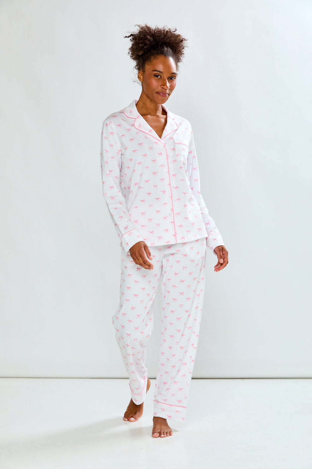 The Bow Print Pima Knit Pajama Set – Sara Campbell