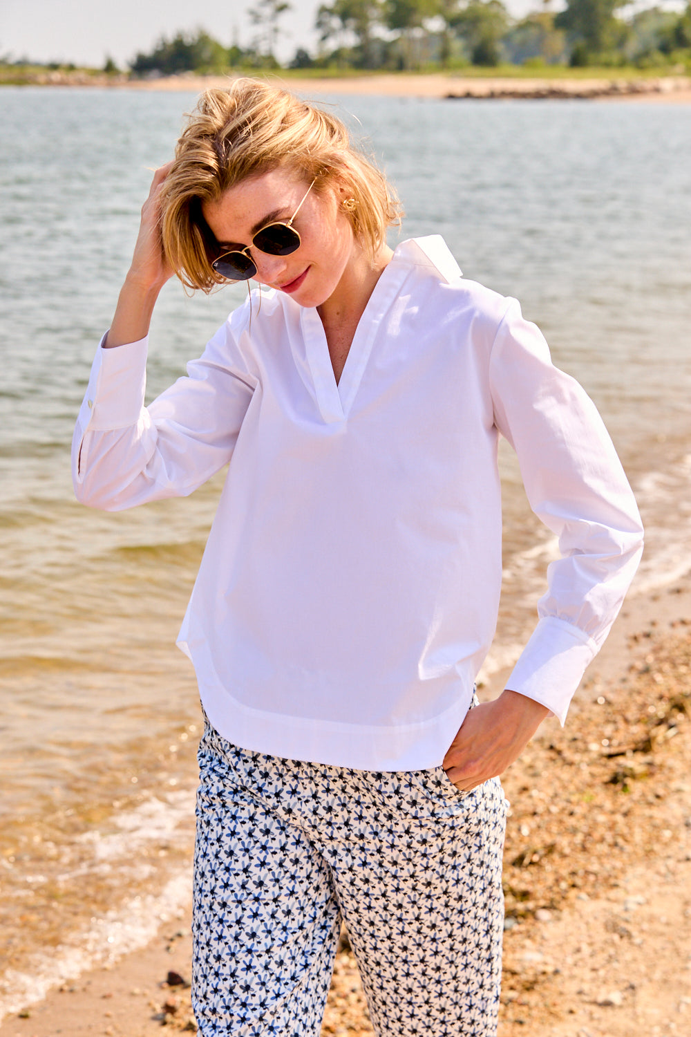 Woman in printed pant
