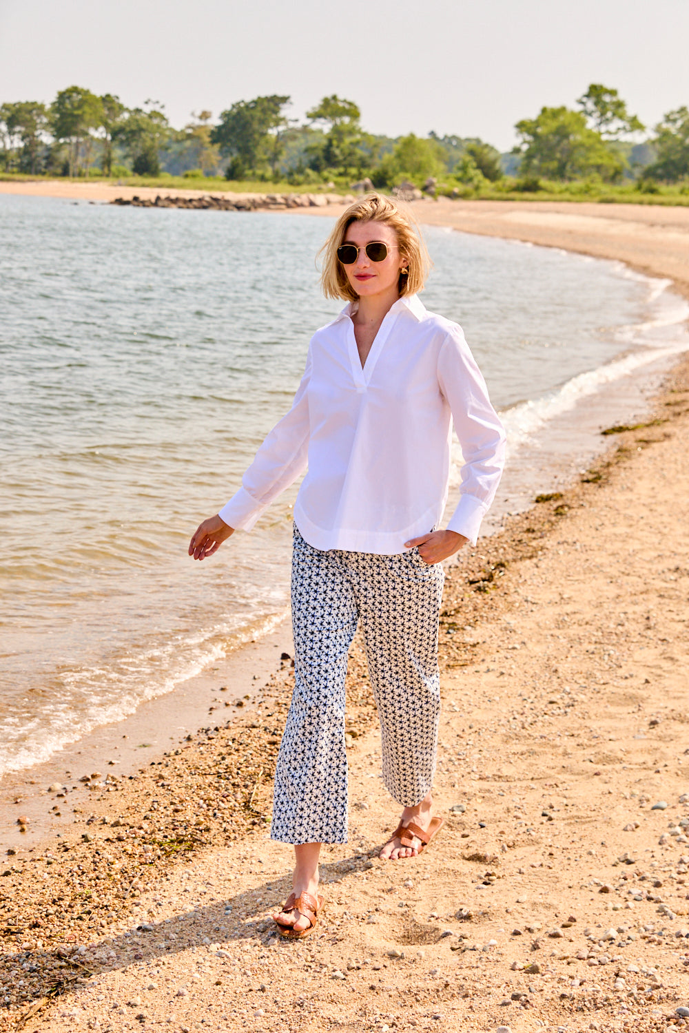 Woman in printed pant