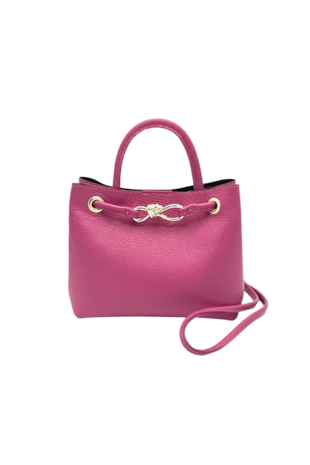 Fuchsia leather shoulder bag