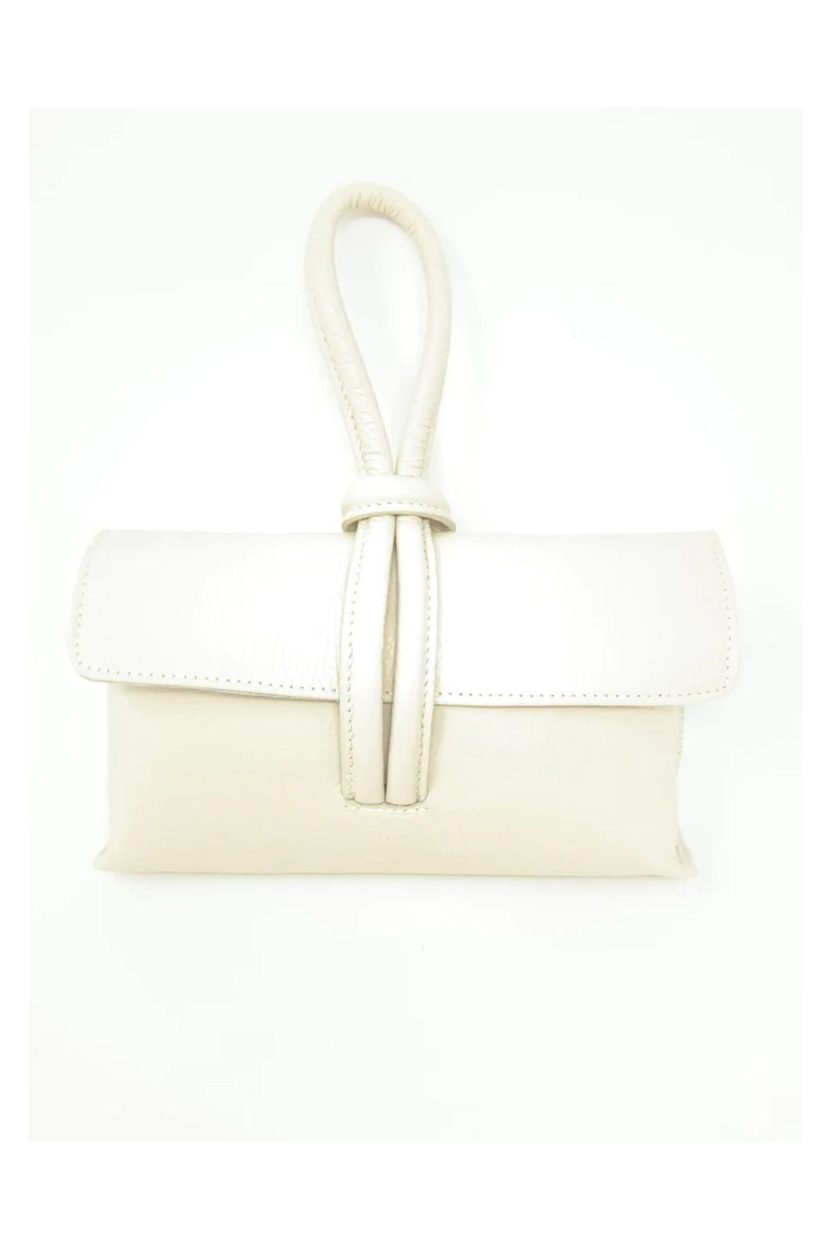 Bottega Veneta Knot Small Clutch Sand Beige Crocodile