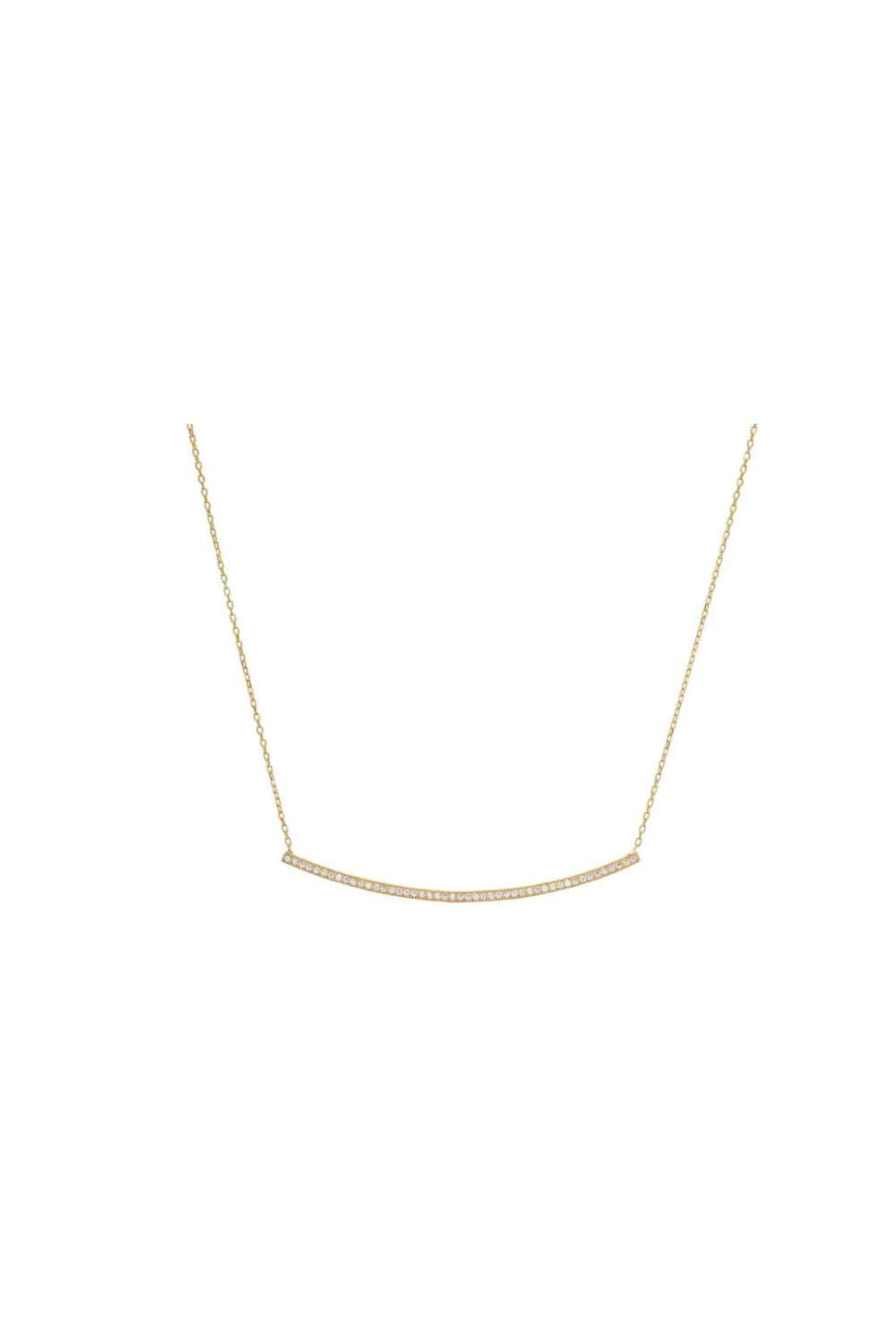 Pave bar necklace