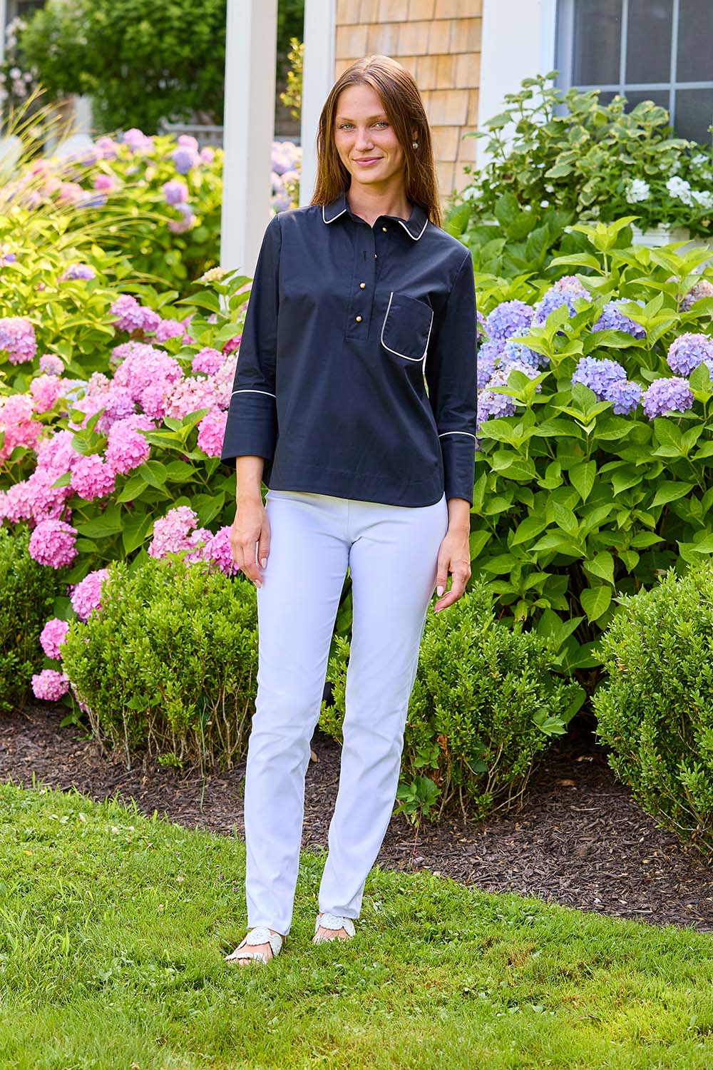 Woman in black shirt