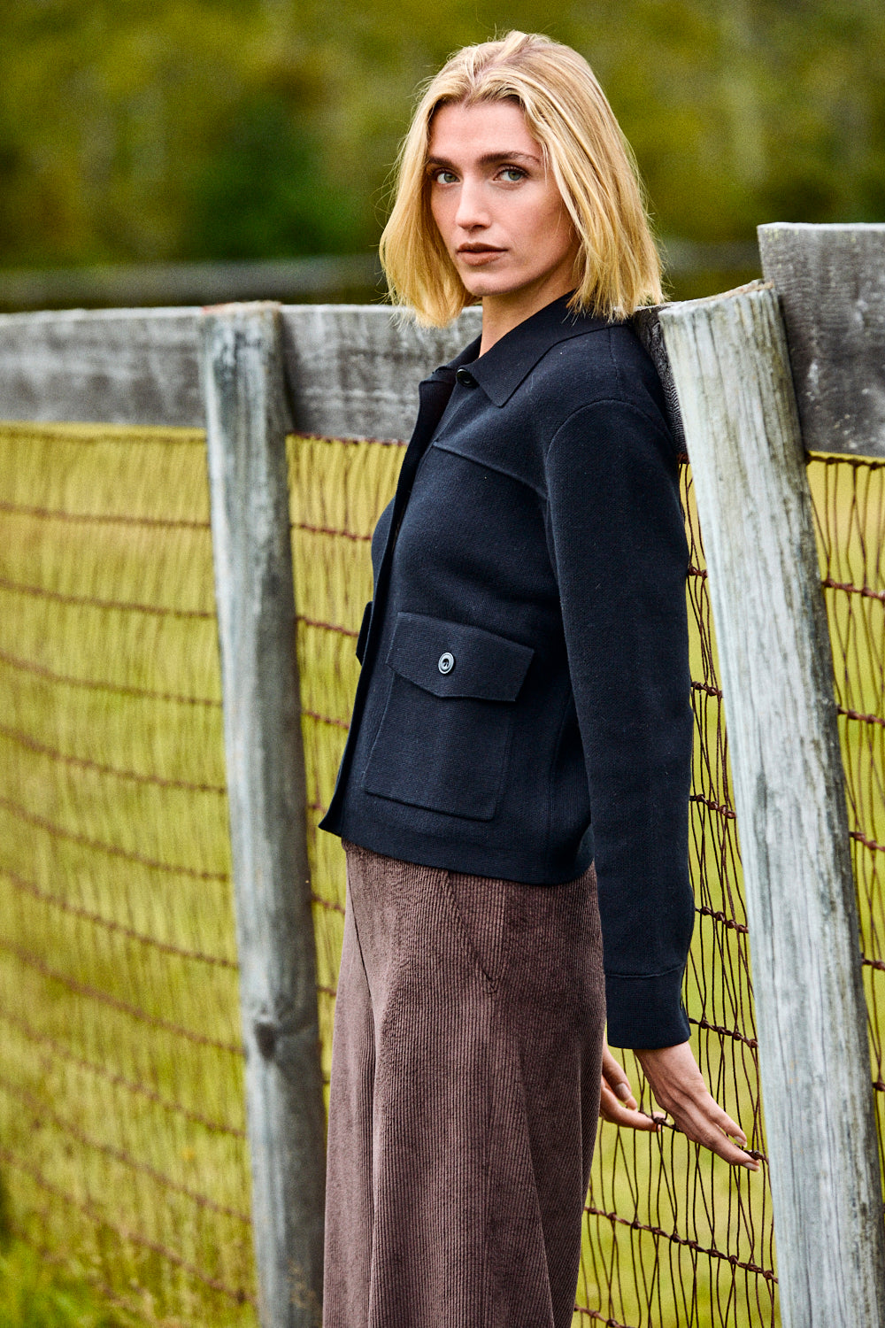 Sweater Jacket With Patch Pockets