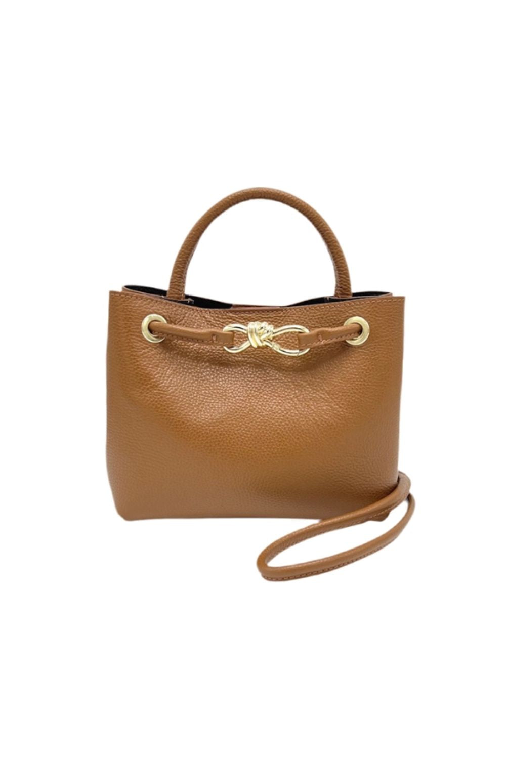 Camel leather shoulder bag