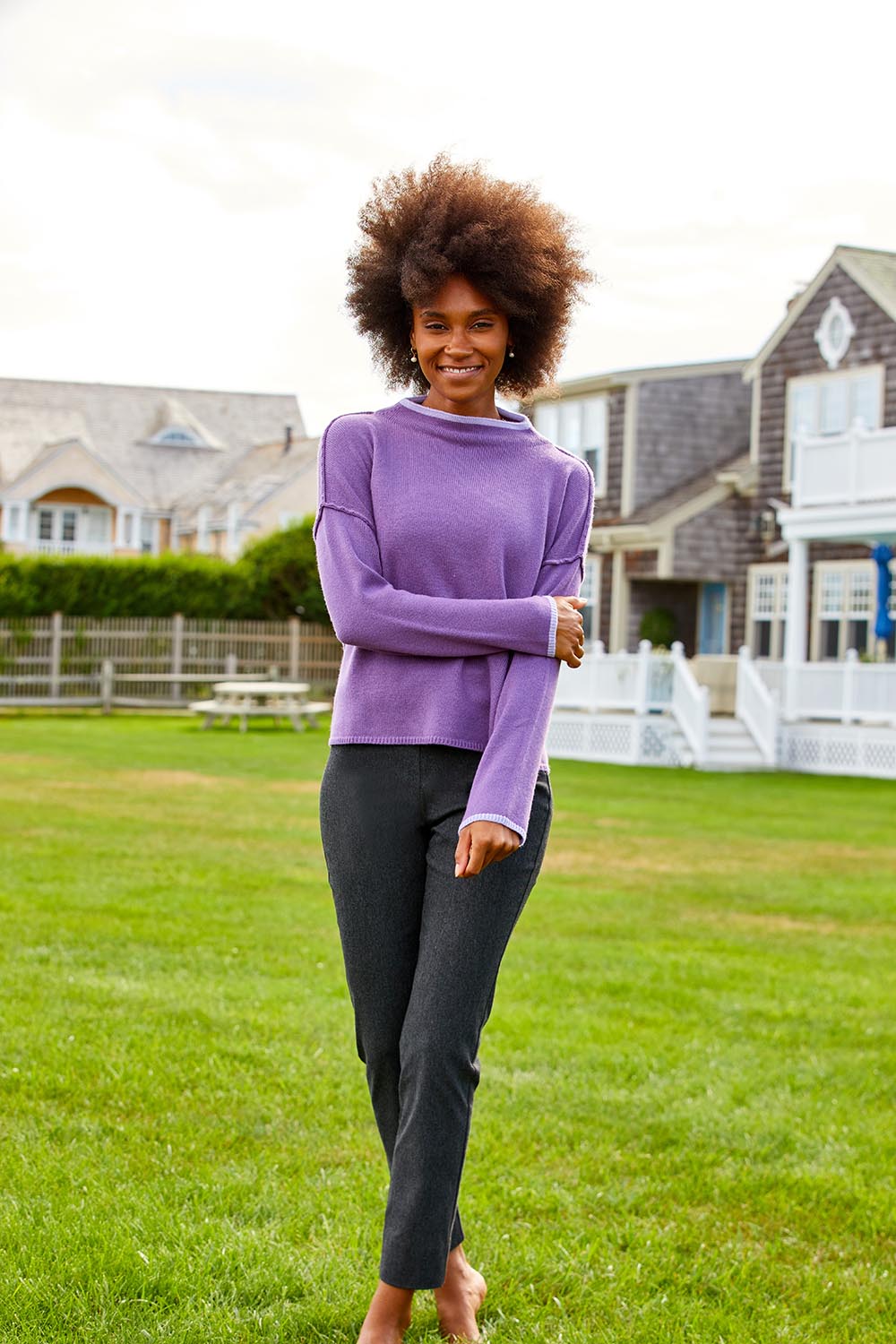 The Sara Campbell Flannel Sheri Pant in Charcoal Grey