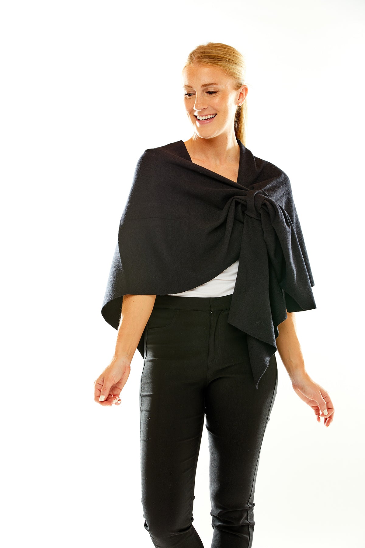 Woman in black wrap