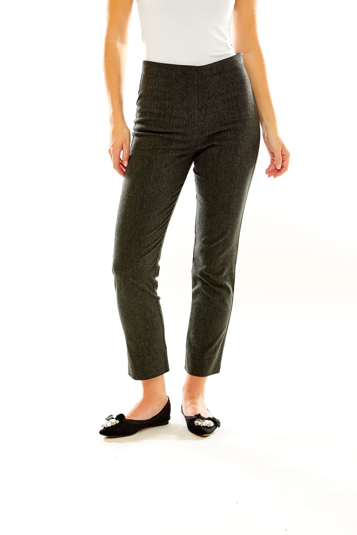 The Sara Campbell Flannel Sheri Pant in Charcoal Grey