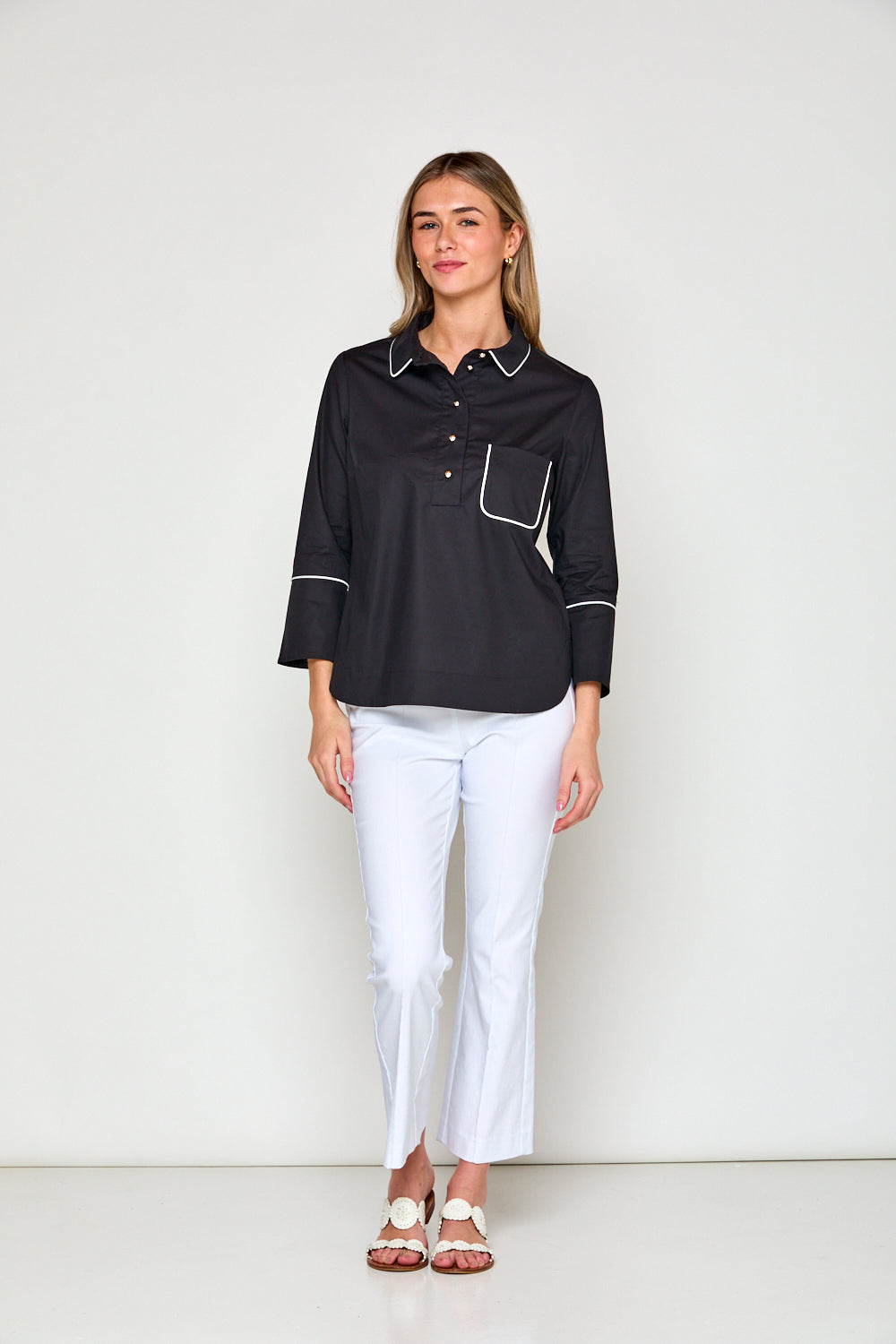Woman in black shirt