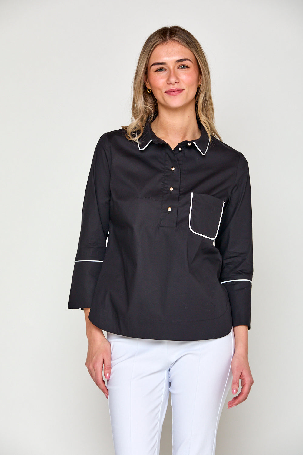 Woman in black shirt