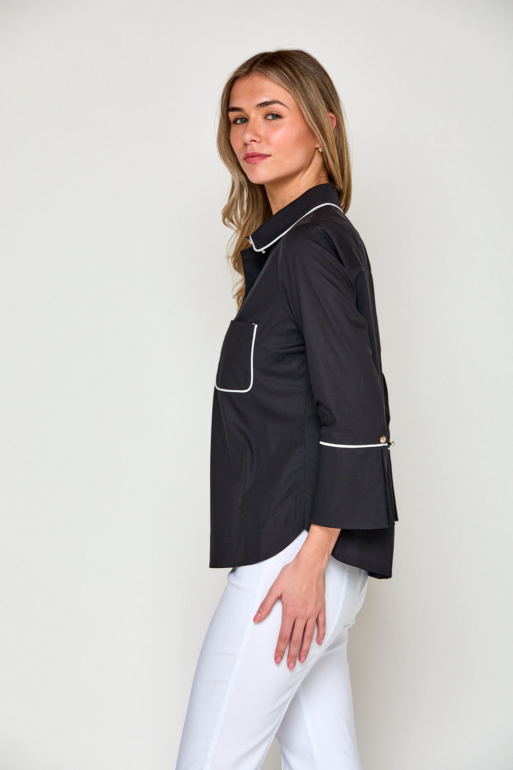 Woman in black shirt