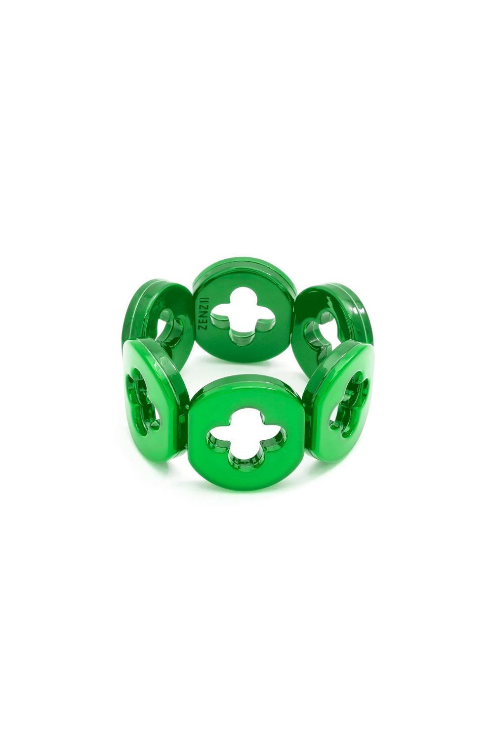 Green resin clover bracelet