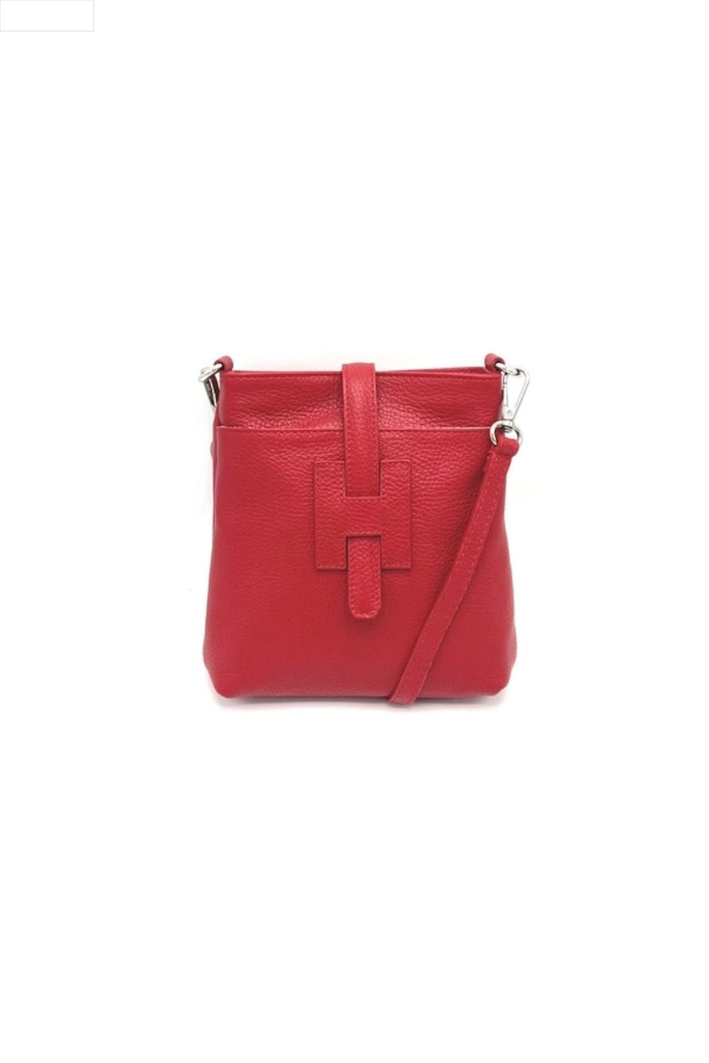 Red handbag on a white background