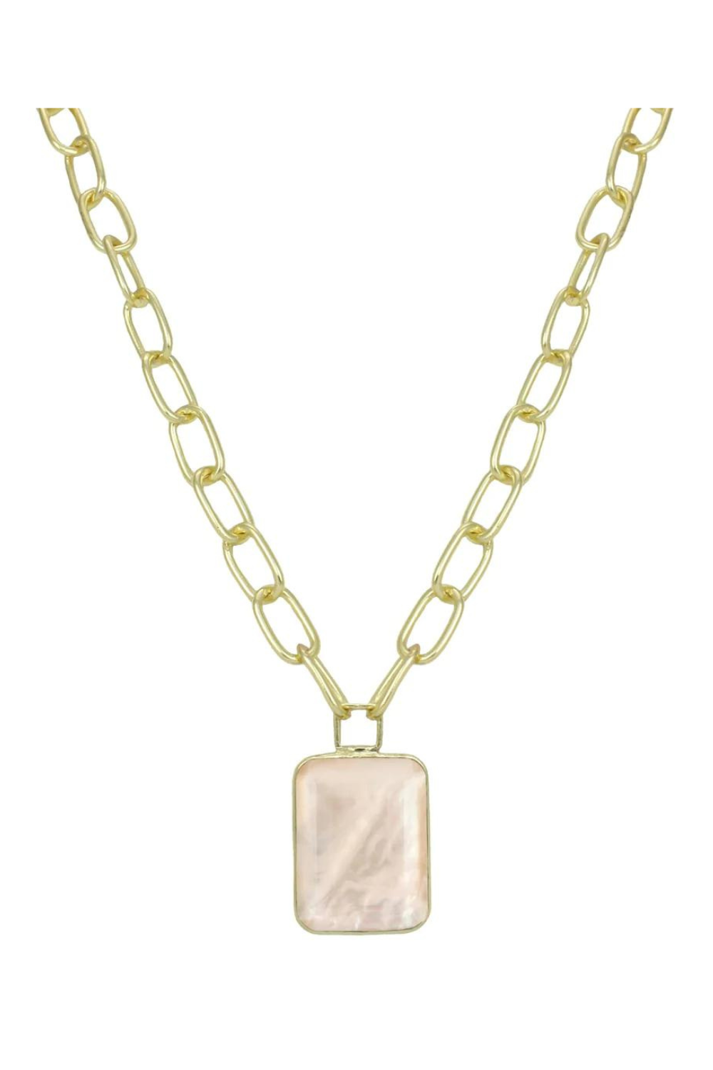 Gold necklace with stone