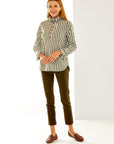 Woman in stripe shirt