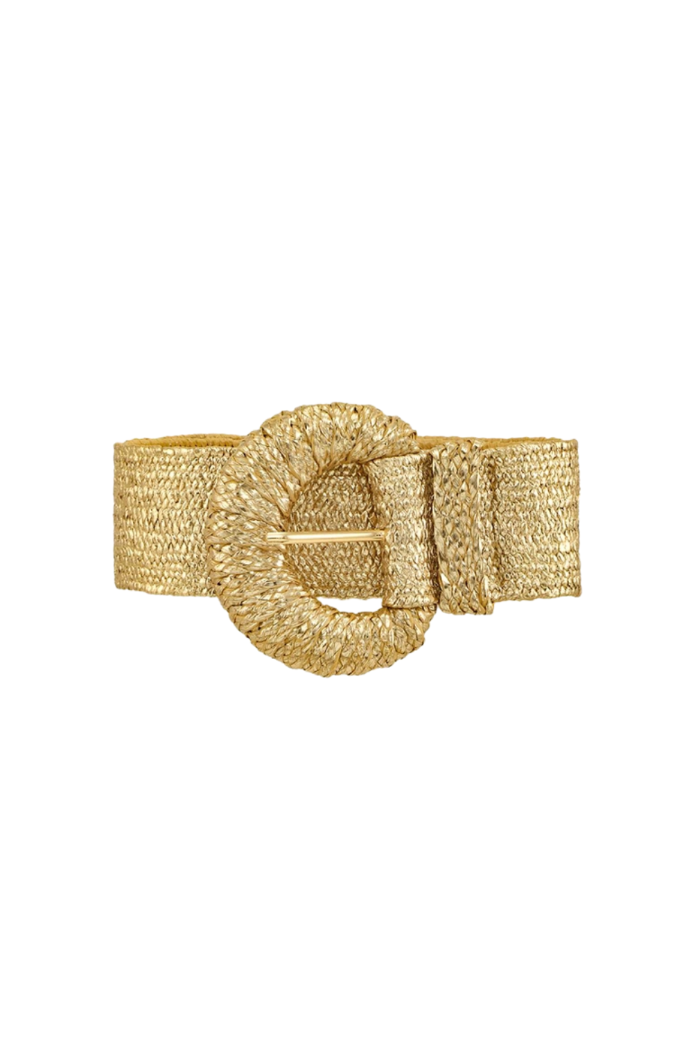 The Half Circle Buckle Metallic Straw Belt – Sara Campbell display picture 1