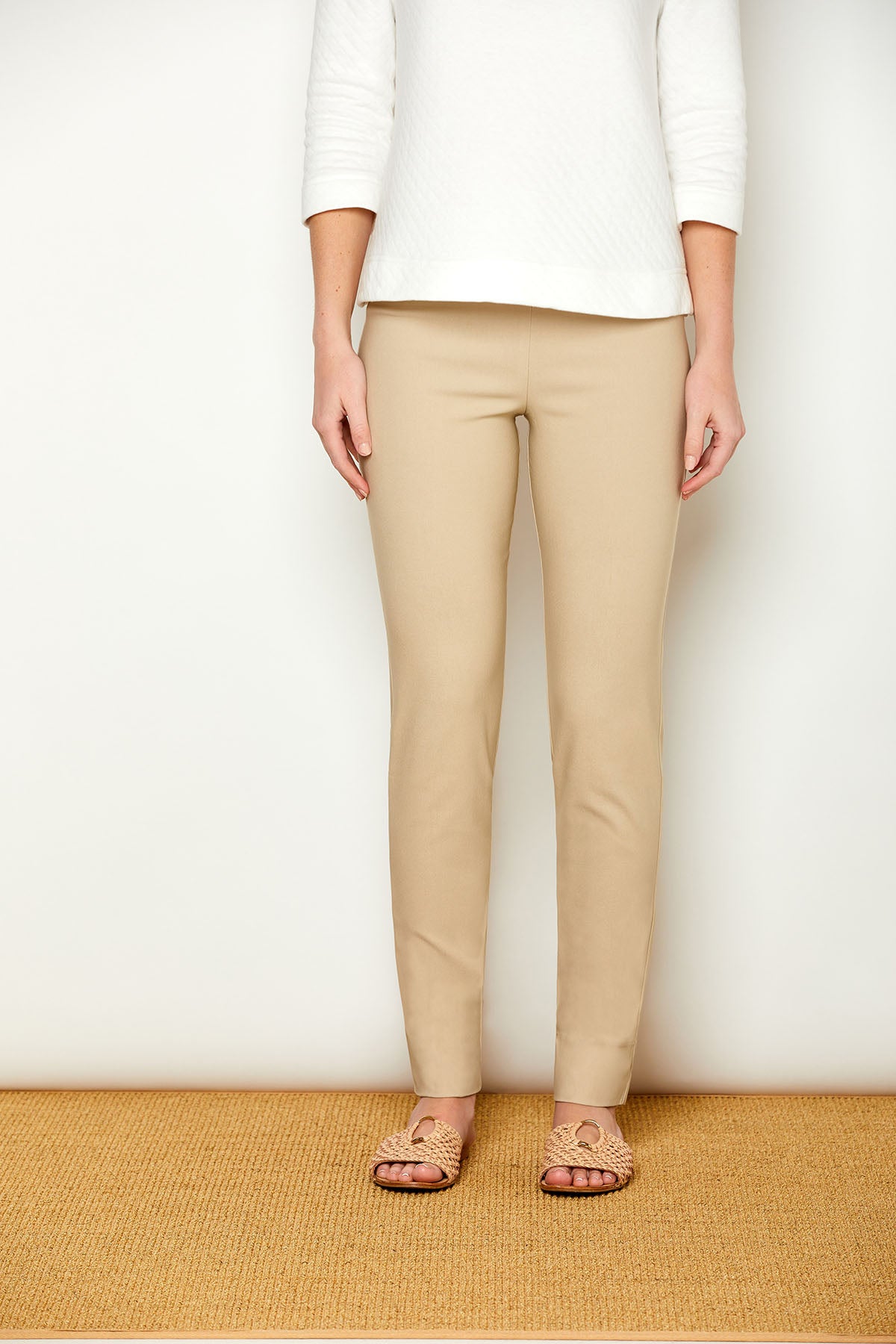 Woman in fitted long pants