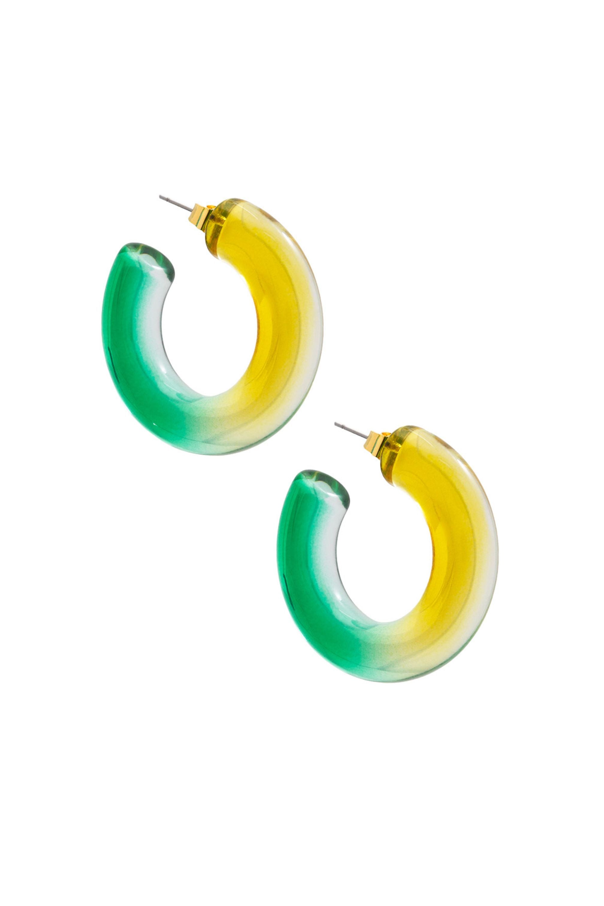 Green & yellow ombre hoops