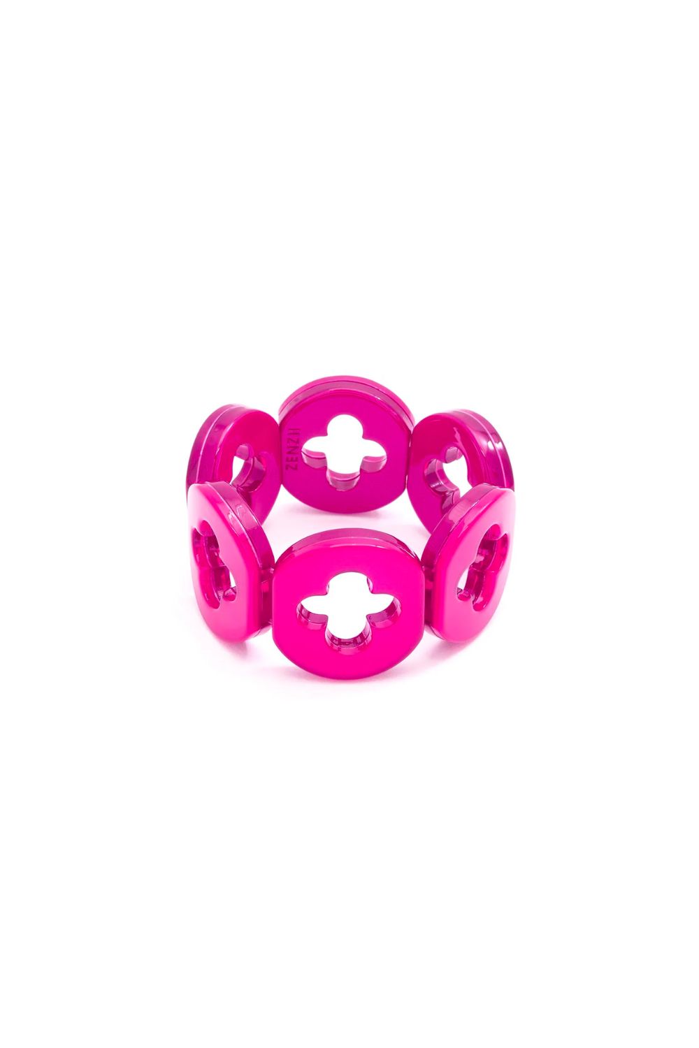 Pink resin clover bracelet