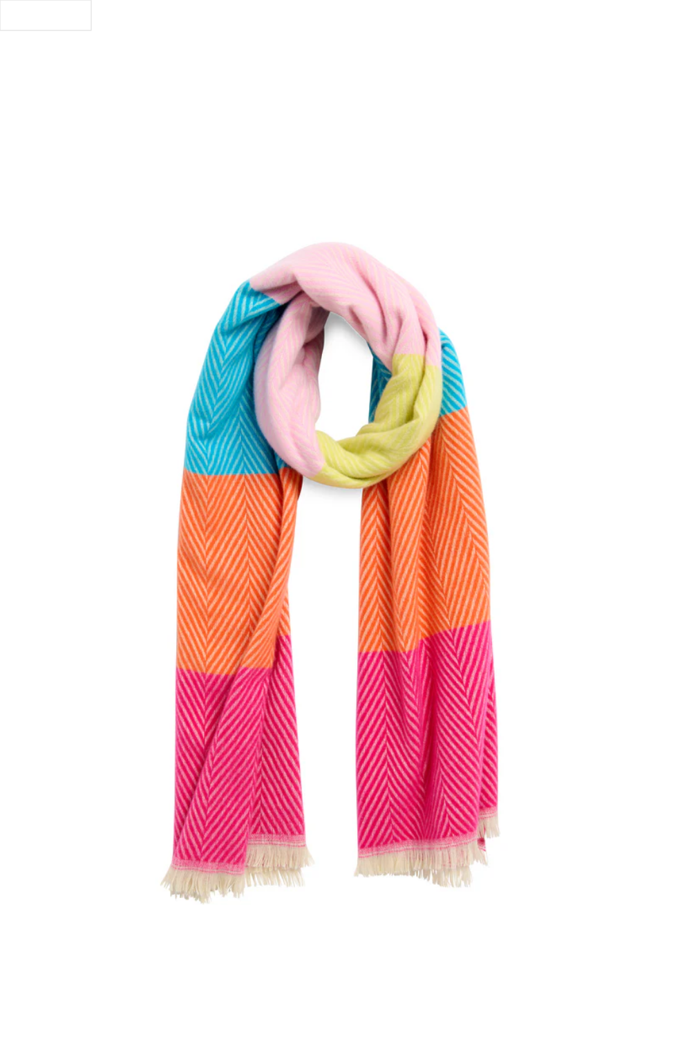 Colorful scarf with a gradient pattern on a white background
