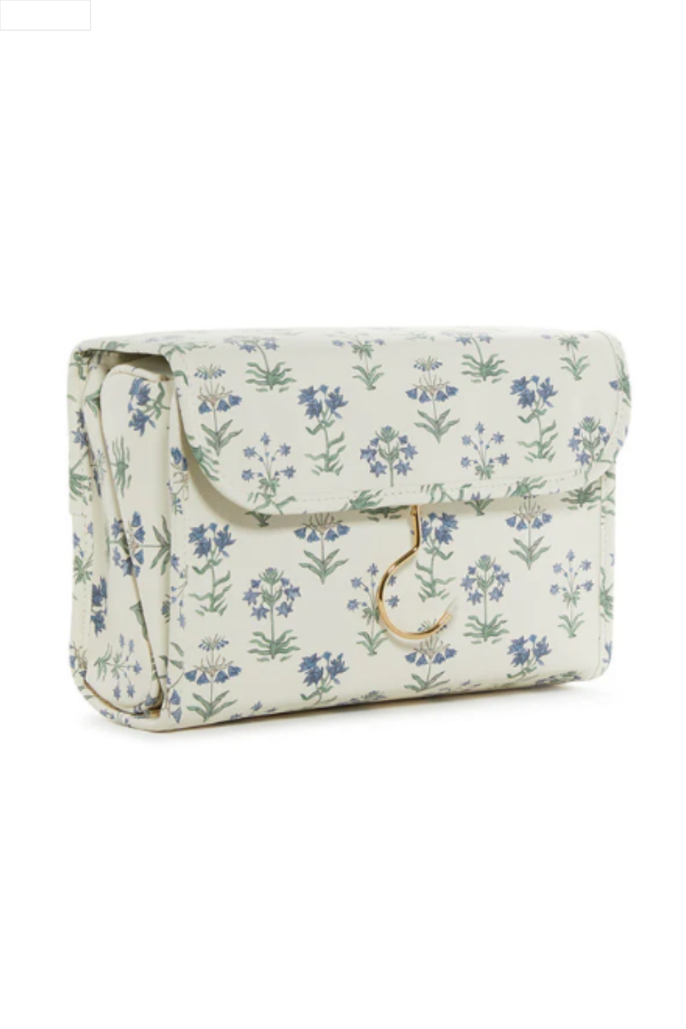 Floral-patterned toiletry hanging bag  on a white background