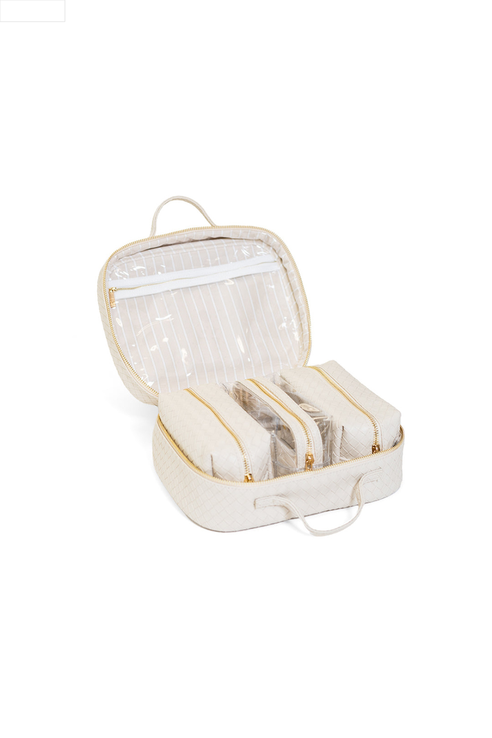 Toiletry bag on a white background