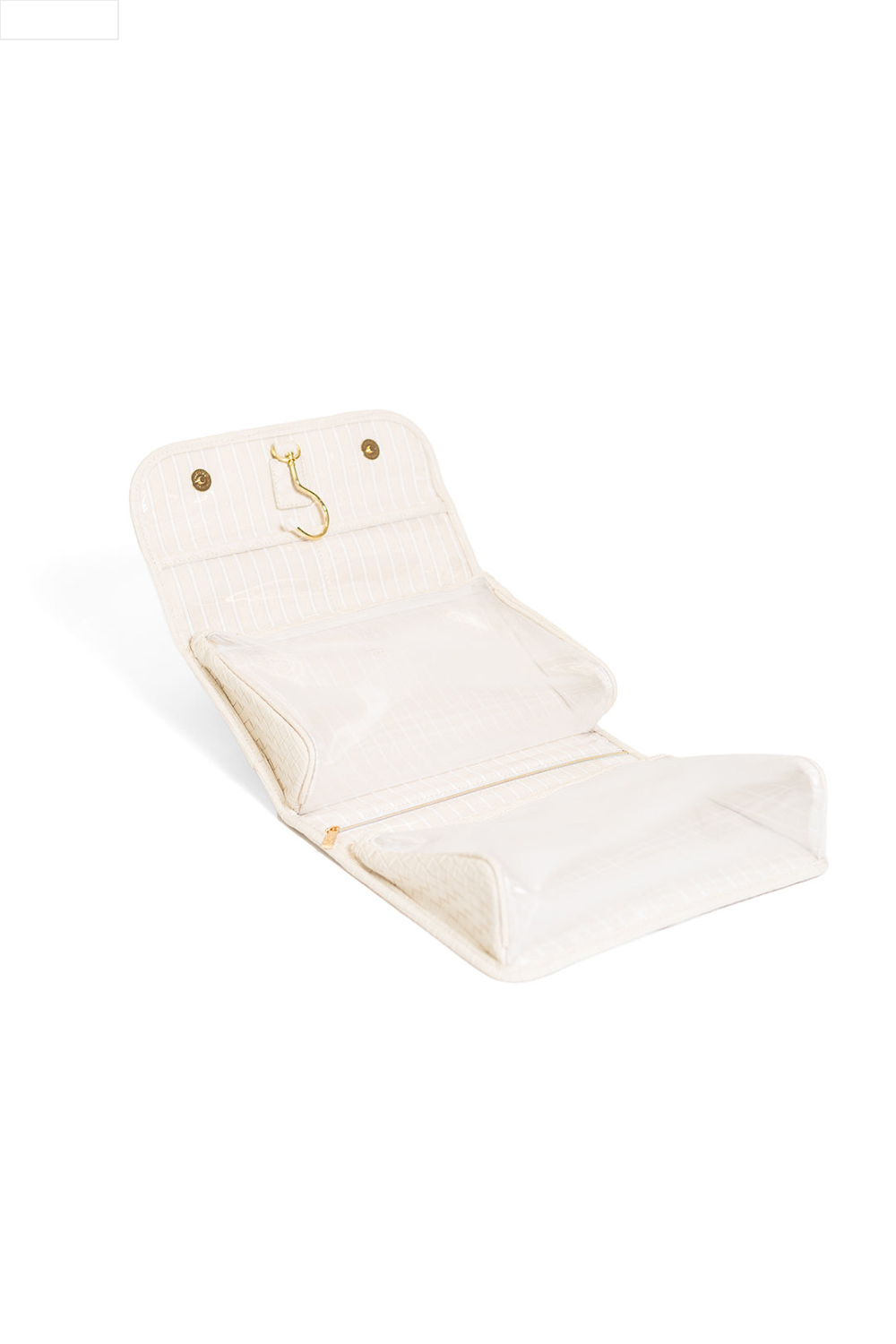 Floral-patterned toiletry hanging bag  on a white background