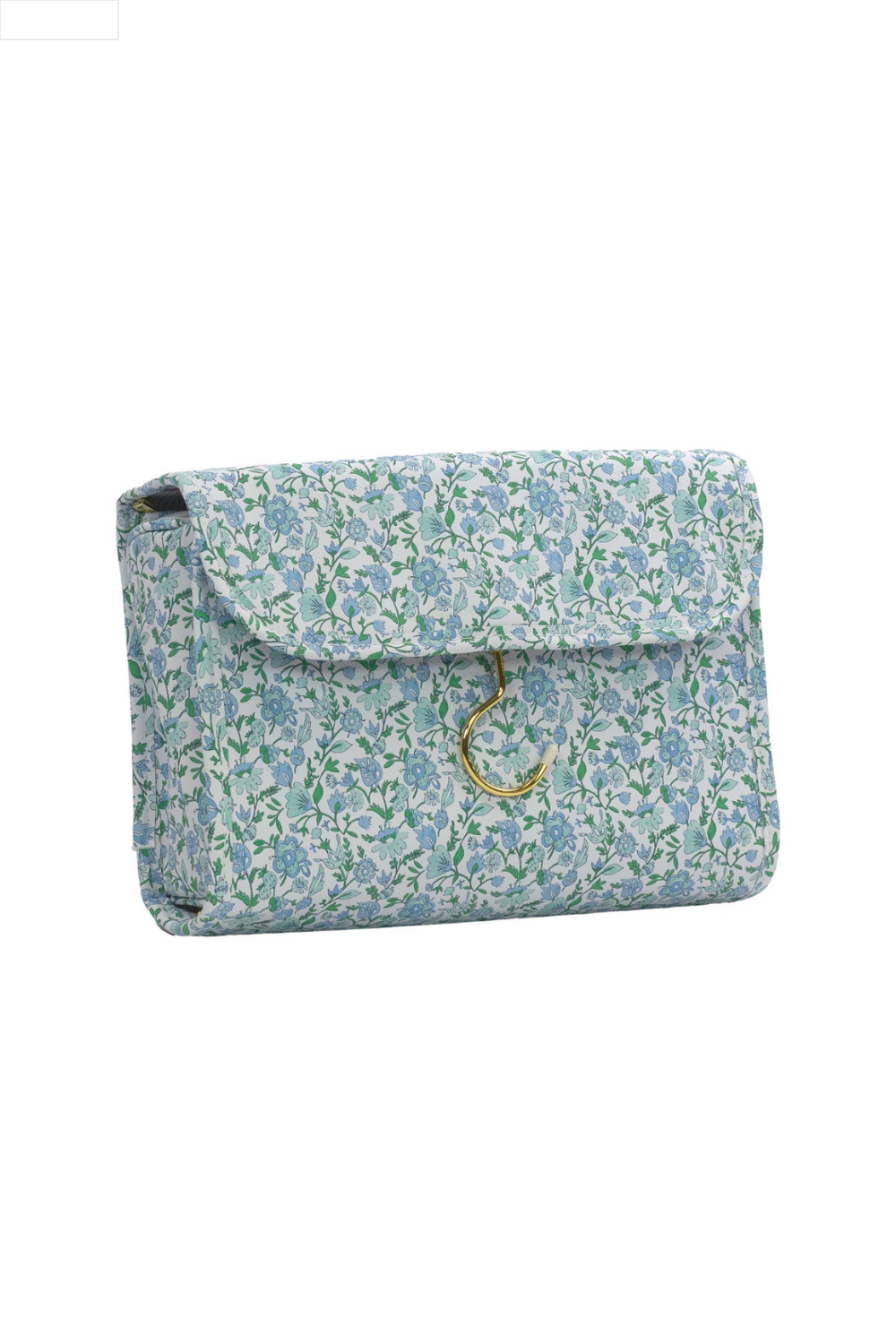 Floral-patterned toiletry hanging bag  on a white background