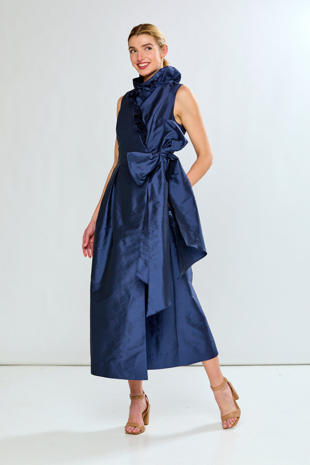 The Lucinda Dress with Ruffle Neck
