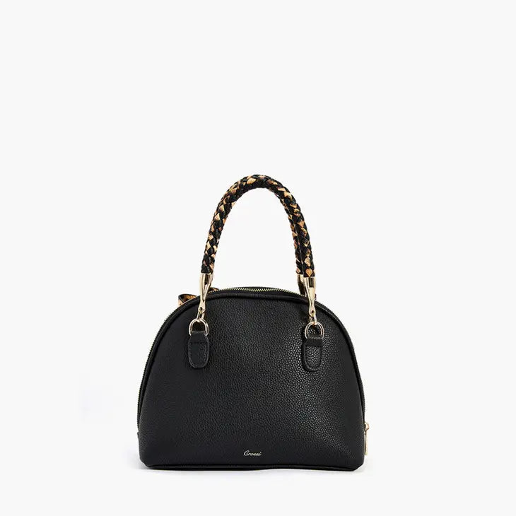Handbag with leopard bow