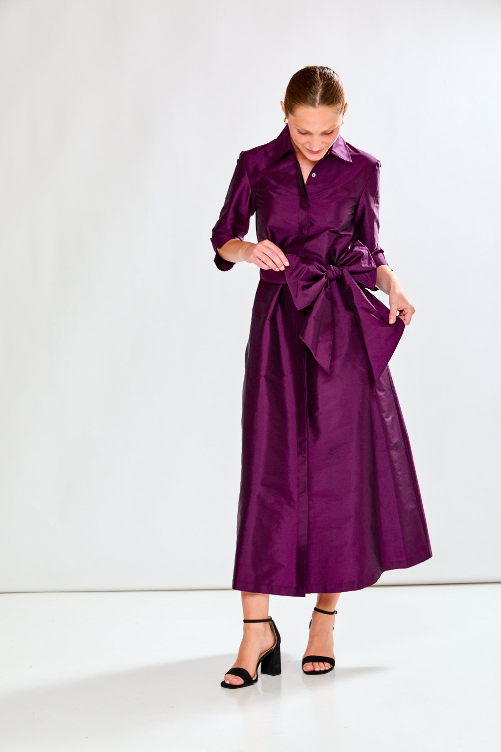 The Hollie Dress in Eggplant