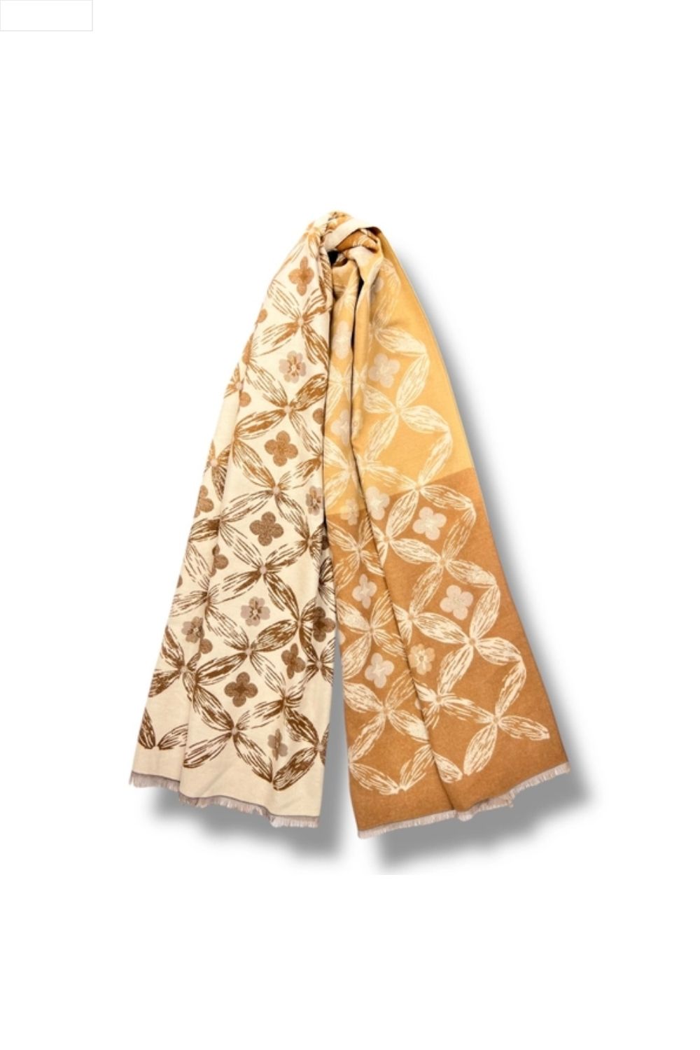 Khaki patterned scarf