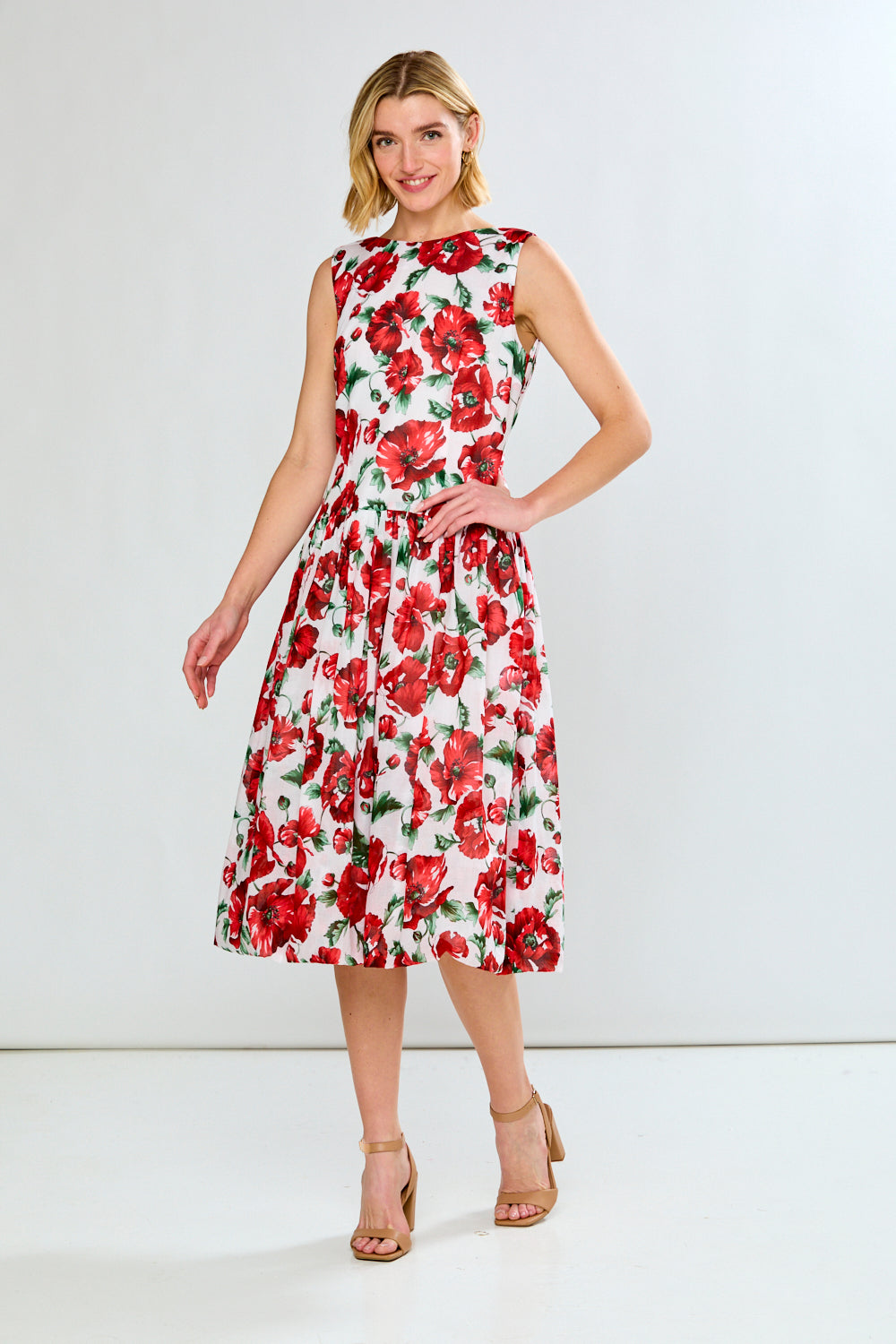 The Amara Dress - Red Begonias – Sara Campbell