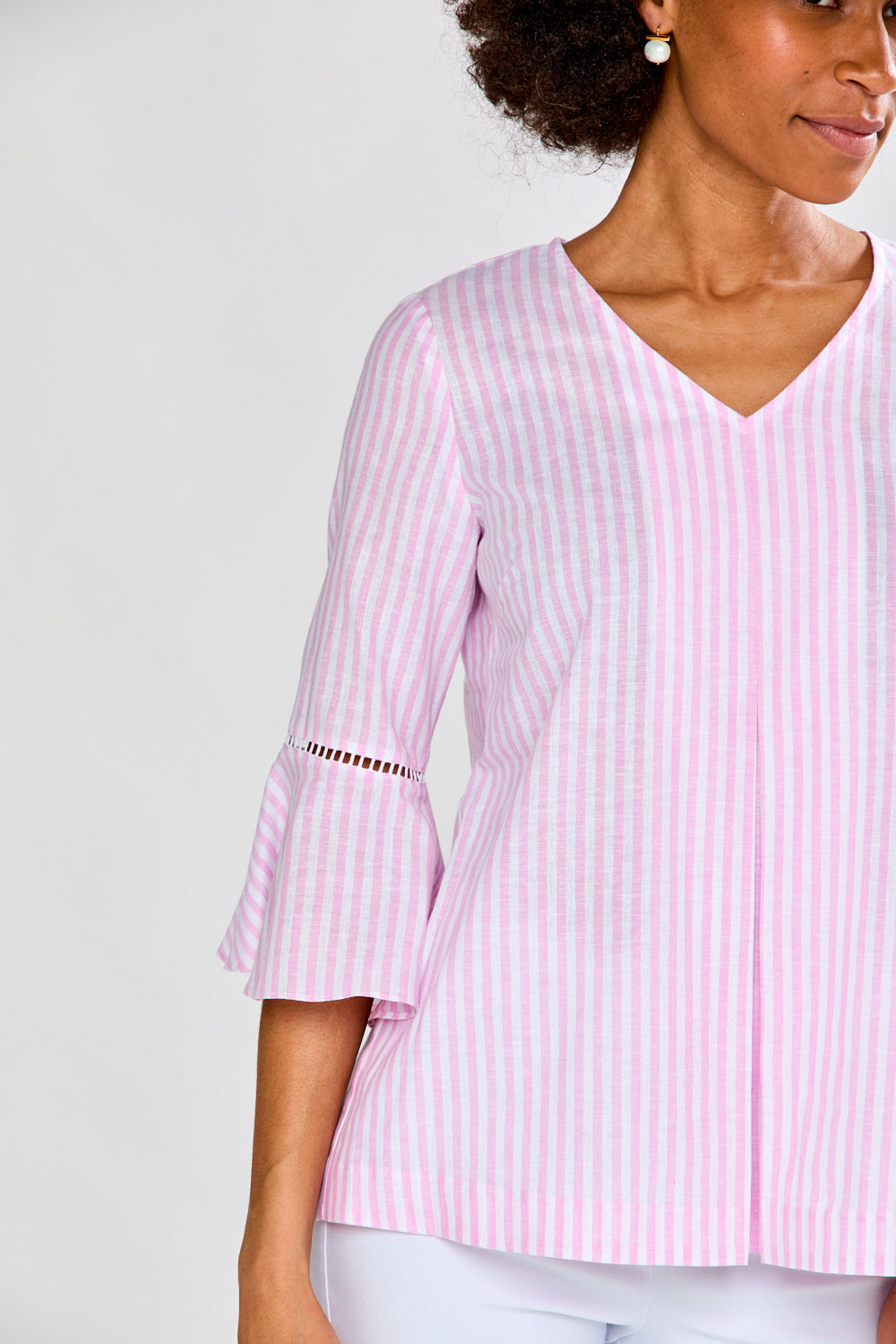 The Megan Dress in Pink Stripe