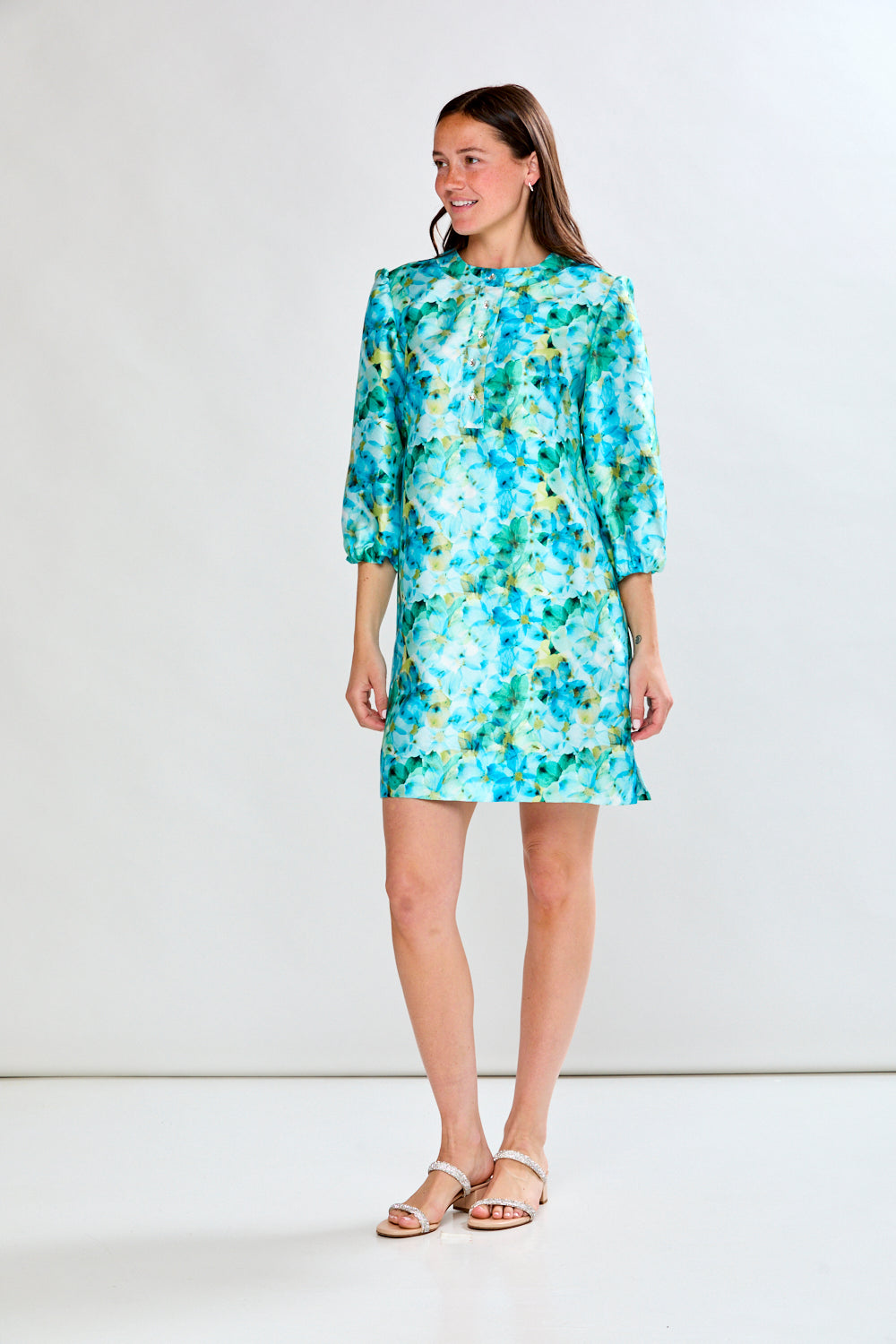 The Calliope Dress in Blue Petals