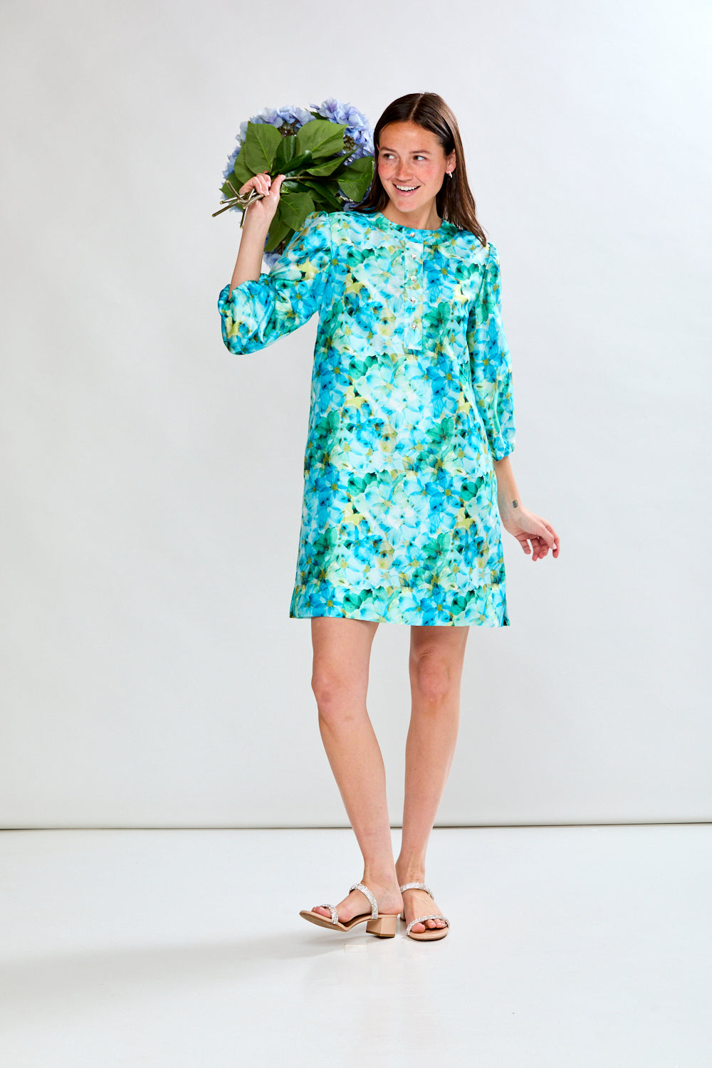 The Calliope Dress in Blue Petals