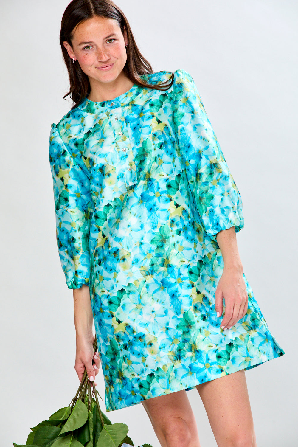 The Calliope Dress in Blue Petals