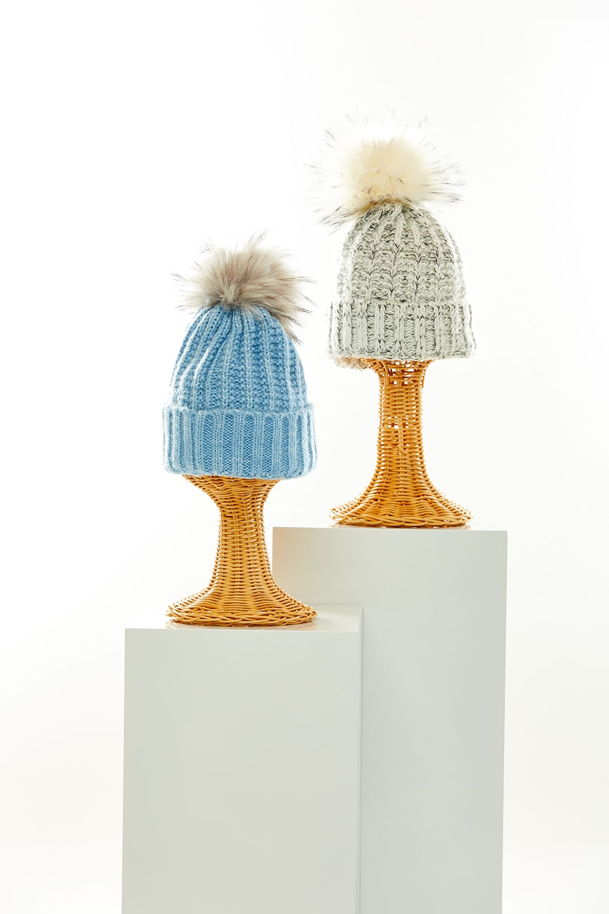 Blue and silver fold up beanie