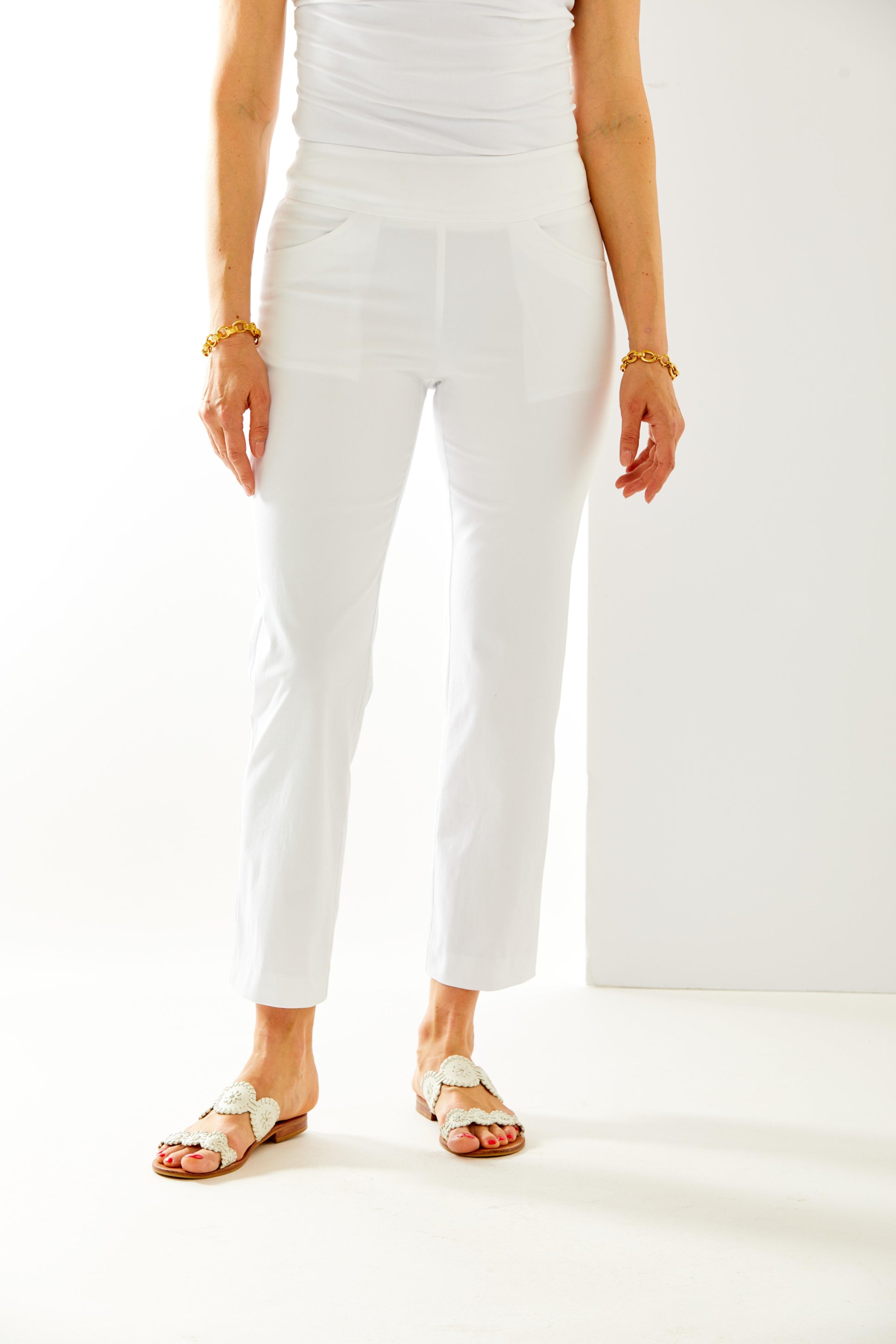 Woman in white pant