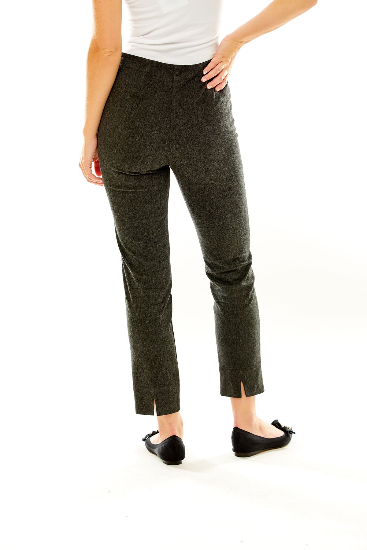 The Sara Campbell Flannel Sheri Pant in Charcoal Grey