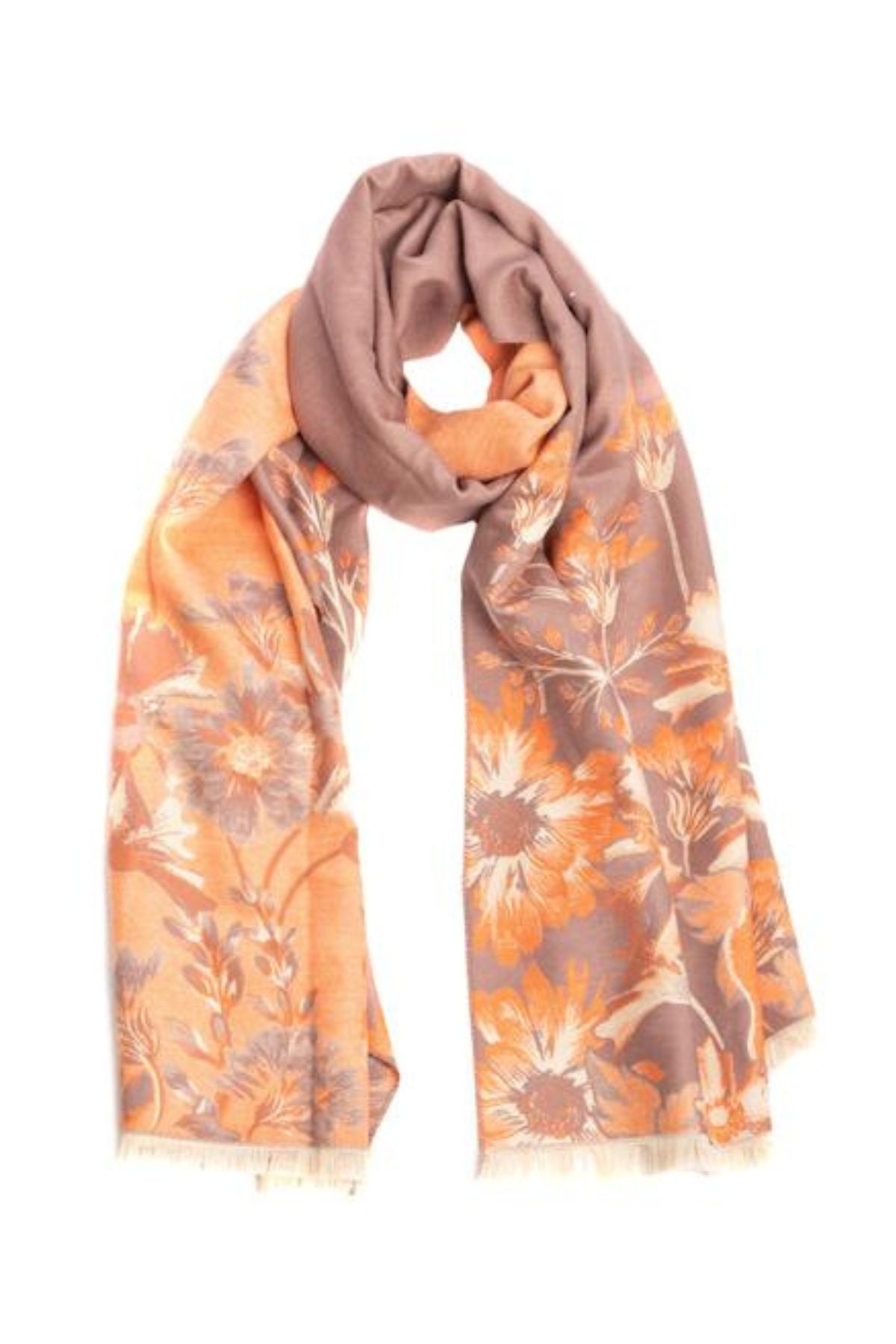 Orange wildflower scarf