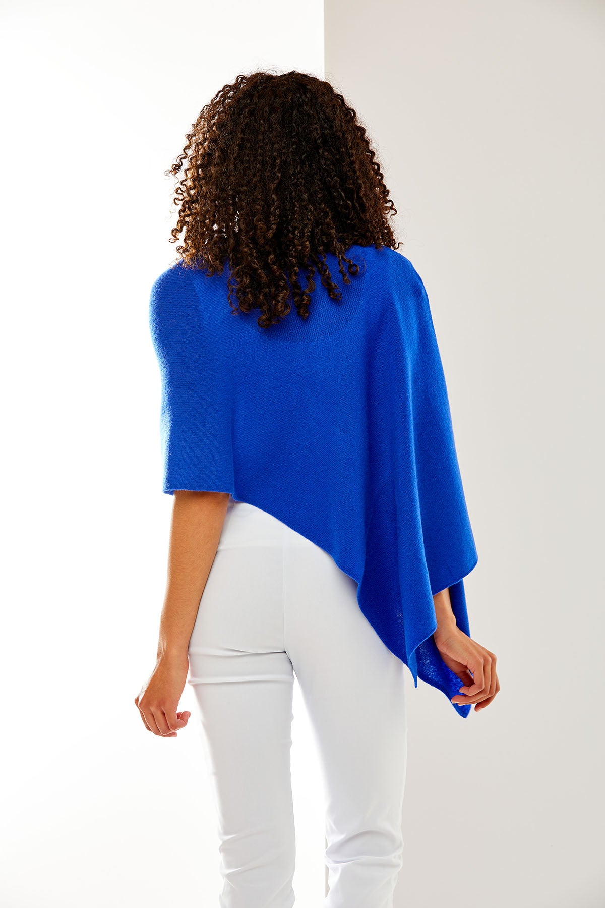 Marine blue cashmere ruana