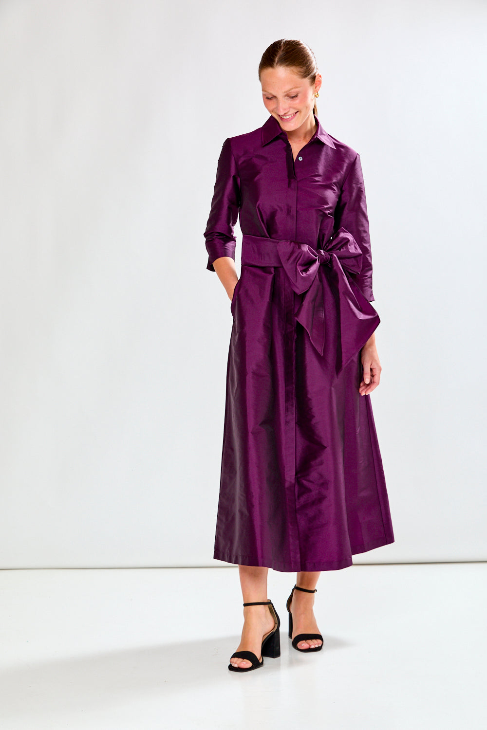 The Hollie Dress in Eggplant