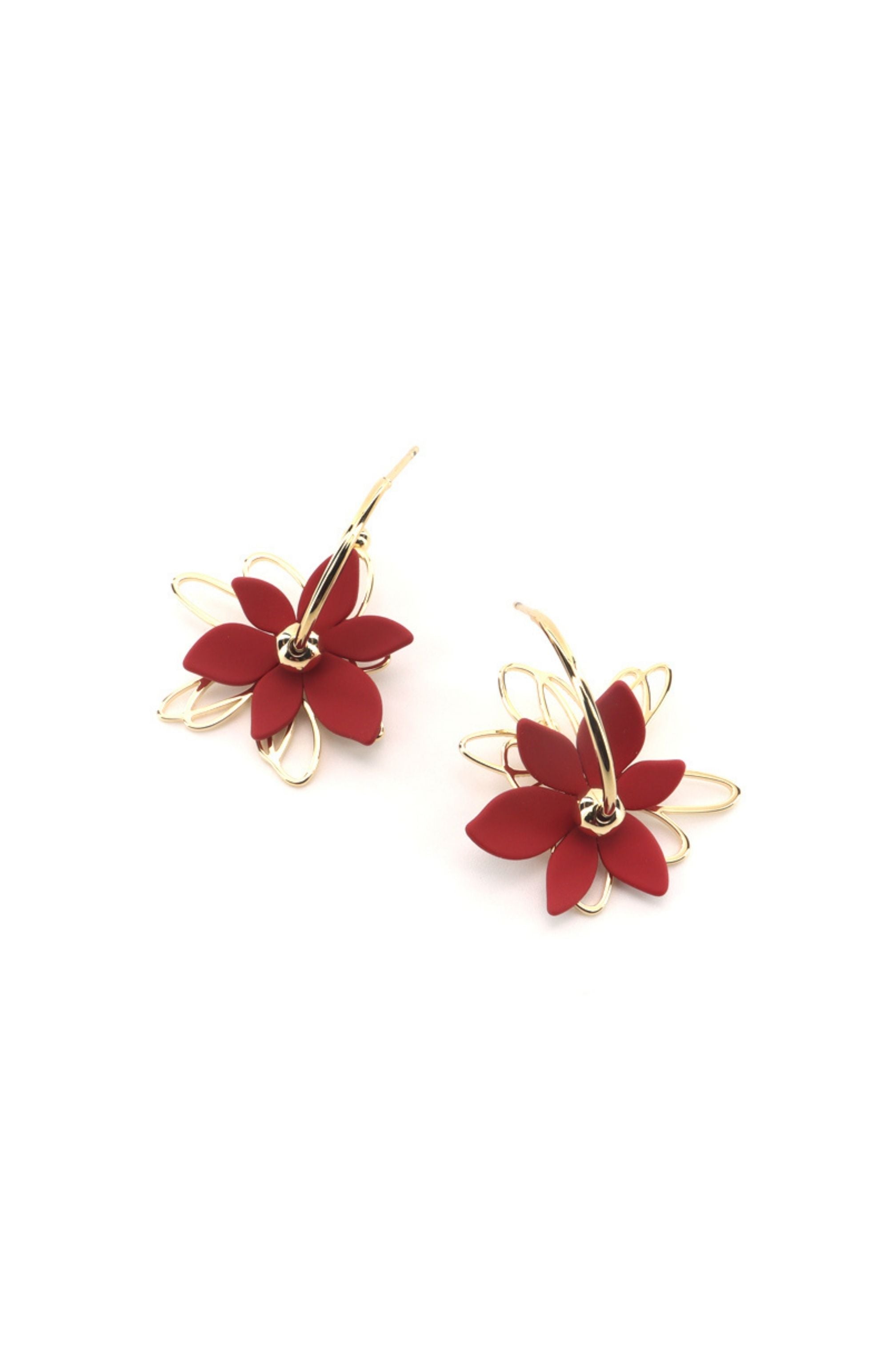 Flower with metal hoop