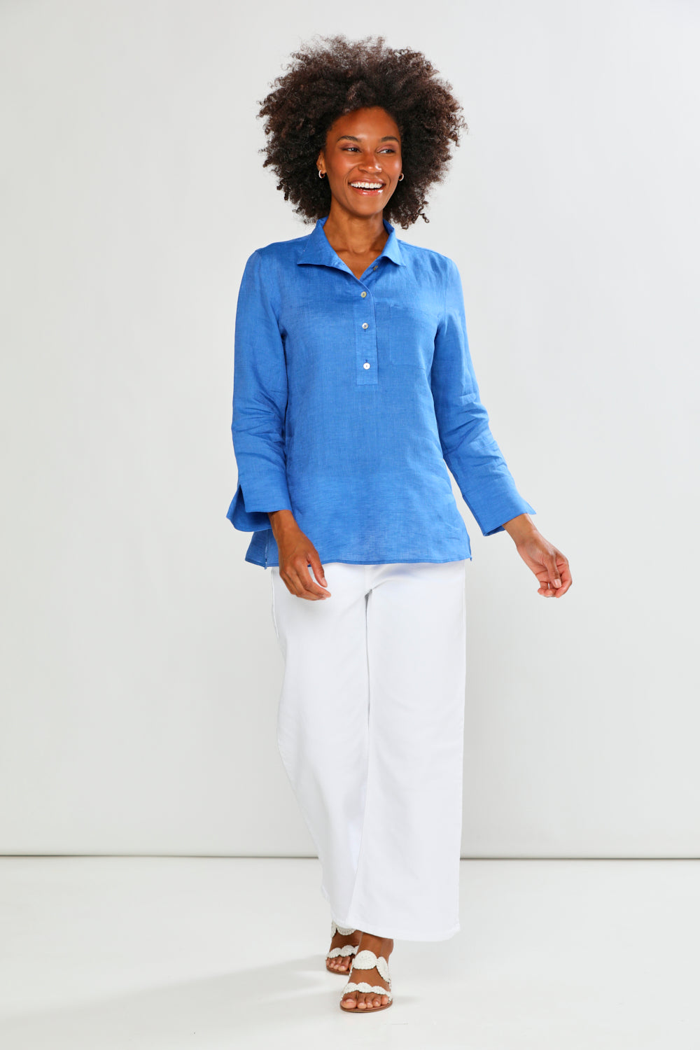 blue linen tunic dress The Short Daniella in Solid in Lapis – Sara Campbell Navy blue Size:M / AU 10 dot Halter Crepe High Neck, Sustainably produced in Europe.