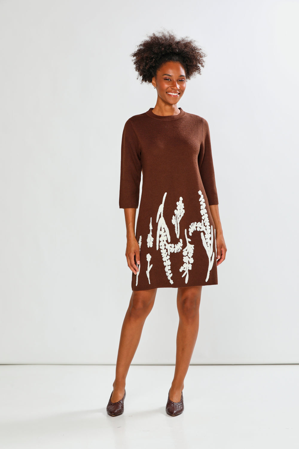 美品◆ikkuna suzuki takayuki pullover dress The Flower Embroidered Sweater Dress - Espresso – Sara Campbell