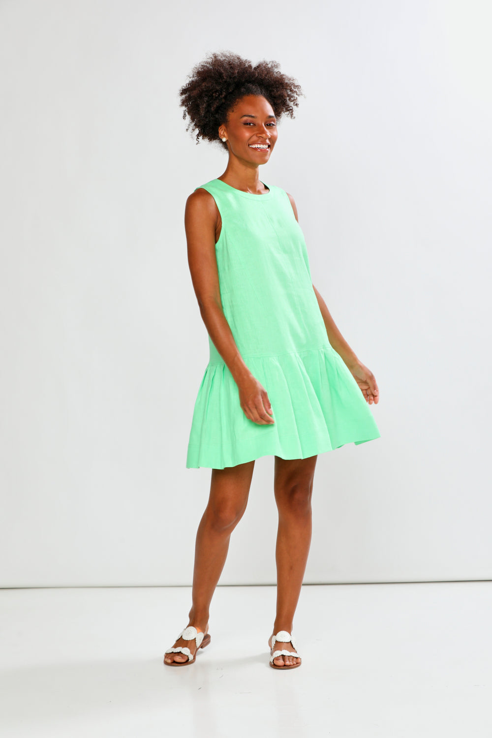 green halter neck dresses Hadley Halter Dress in Organic Cotton | Emerald