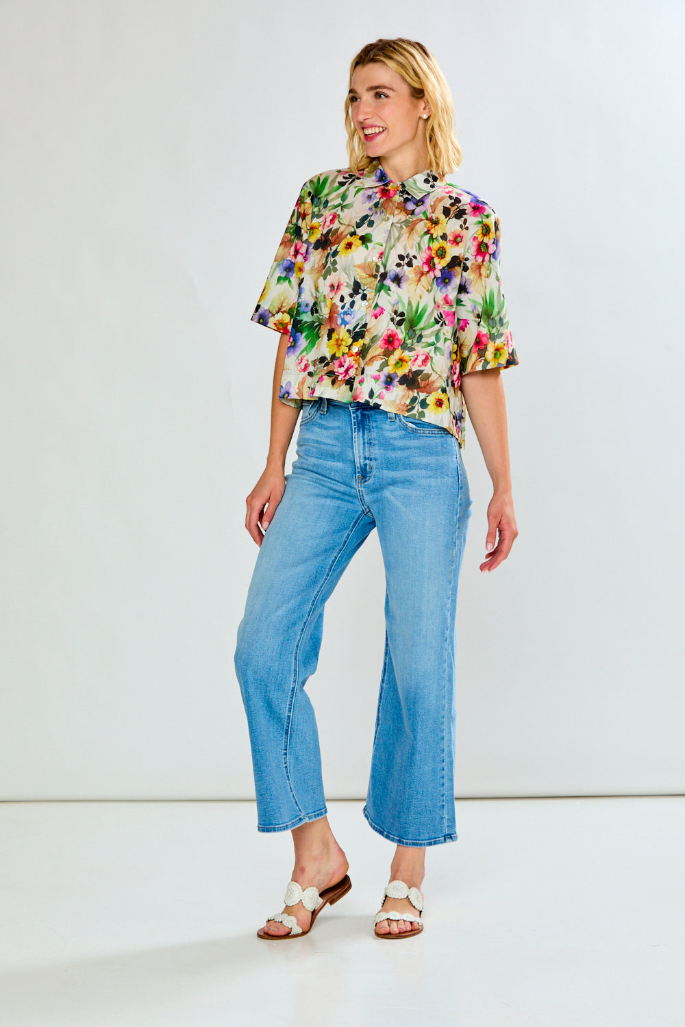 The Brittany Top in Zinnia Blooms – Sara Campbell